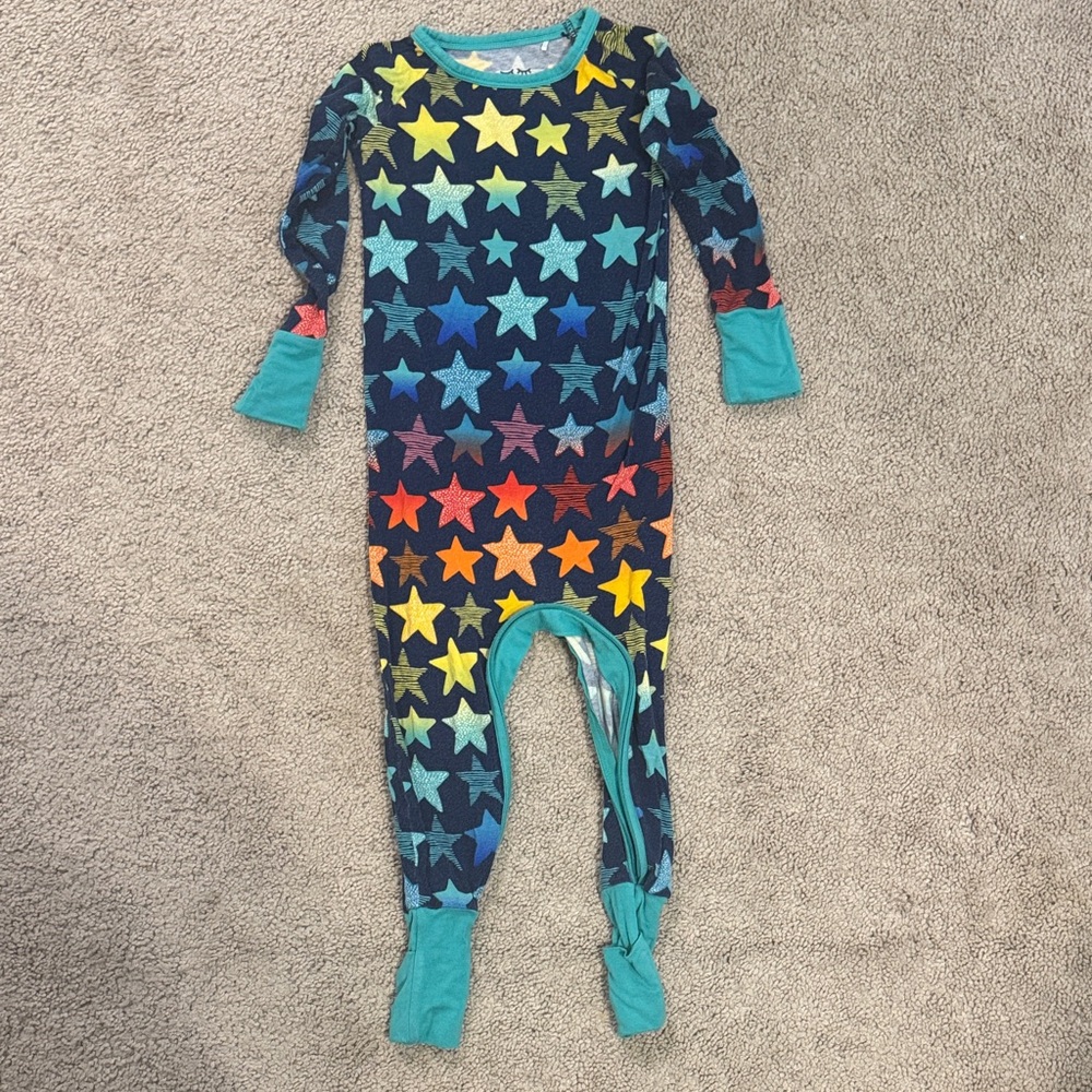 Little Sleepies Rainbow Star Kids Footie